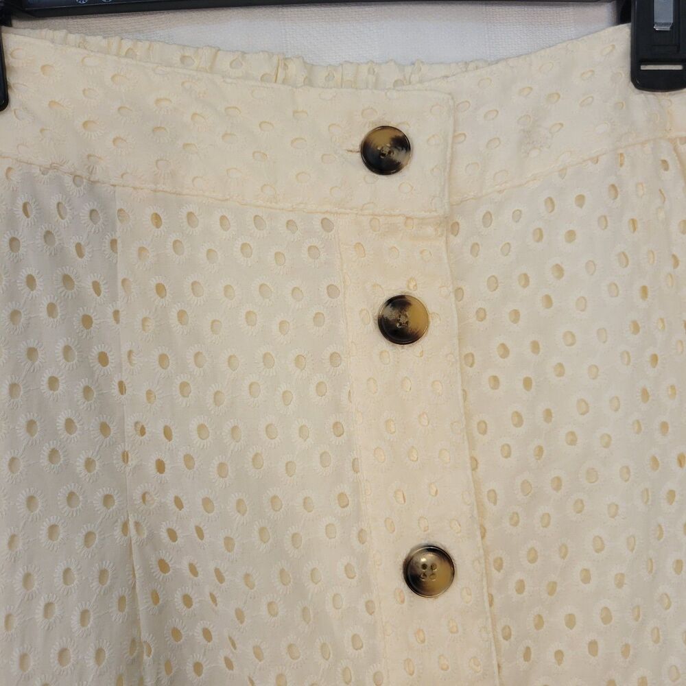 Evri Maxi Skirt Womens Size 1x Eyelet Button-Front Cream Cotton Lined Nwt $68 - Picture 5 of 10
